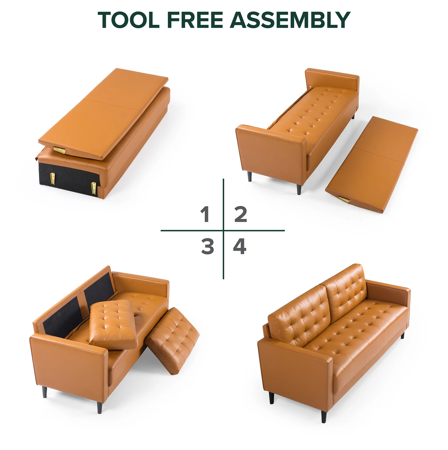 Benton Mid-Century 3 Seater Sofa